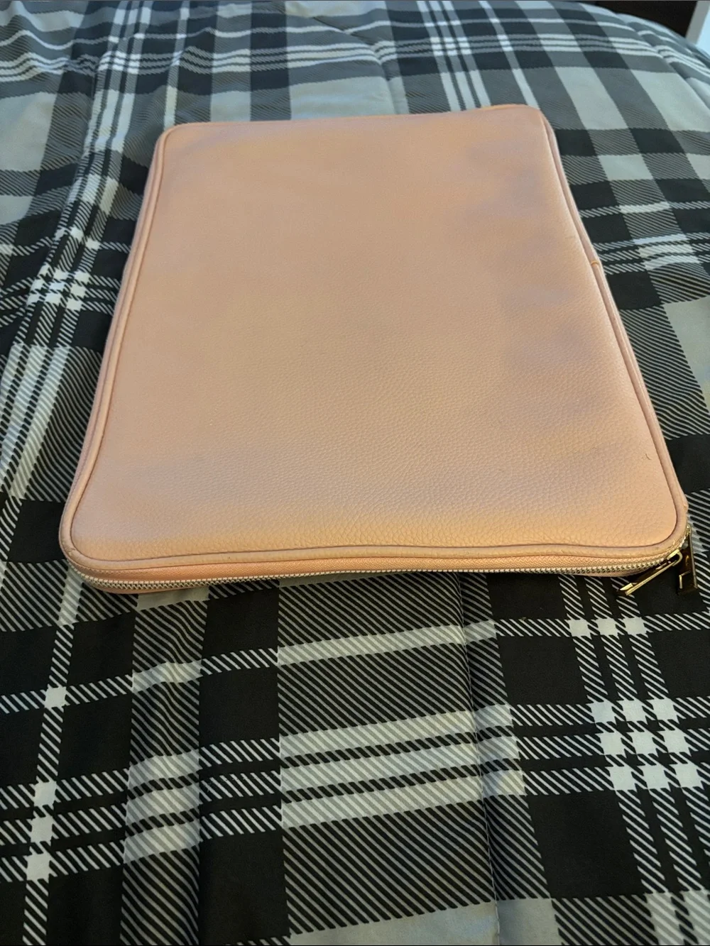 Baby Pink Leather Laptop Sleeve